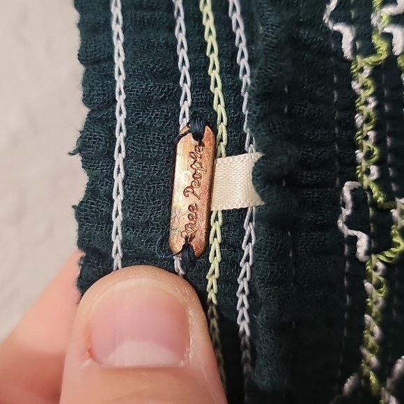 Free People Tori Embroidered green dress  XS - Picture 3 of 3